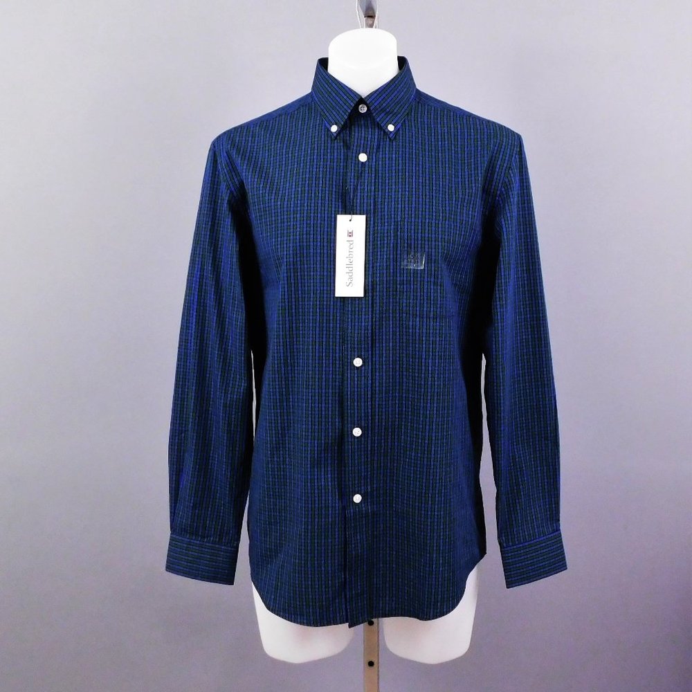 Saddlebred Men‎ Casual Shirt Blue 15.5
